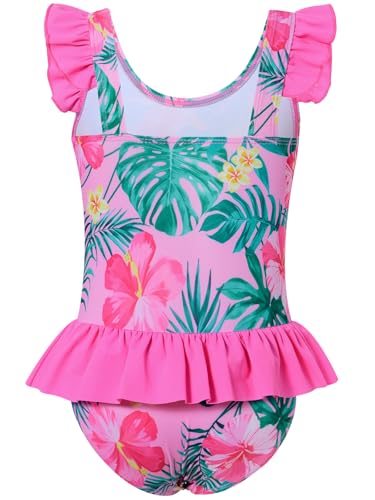 Image of Vieille Toddler Little Girls One Piece Swimsuits Ruffles Bathing Suits Mermaid Dinosaur Swimwear 2-7T