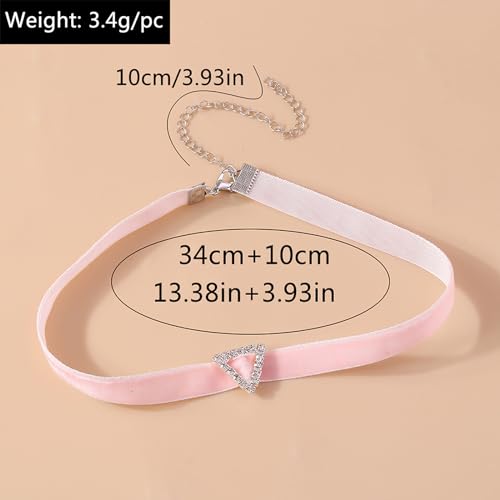 Ras du cou en cristal et velours : collier géométrique chic et réglable