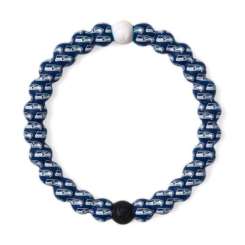 Lokai Silicone Beaded Bracelet for Men & Women NFL Football Collection - Seattle Seahawks Logo Small - Silicone Jewelry Fashion Bracelet Slides-On for Comfortable Fit