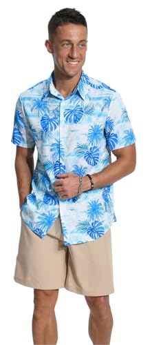 Aiyino Hawaiian Shirt for Men, Tropical Holiday Short Sleeve Casual Button Down Beach Shirts - Image 2