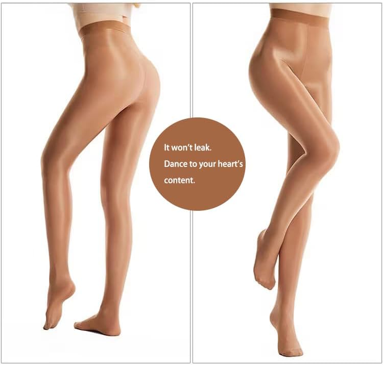 HTRUIYA Women's Oil Shiny Shaping Pantyhose Sheer Shiny Dance Tights 70D High Stretch Shaping Dance Pantyhose Stockings - Image 7