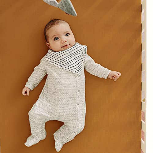 Image of GRSSDER Soft Muslin Crib Sheet 1 Pack, 100% Cotton Crib Sheets for Boys and Girls, Fit Standard Crib Mattresses 52 inch x 28 inch Safe and Snug, Fall Yellow