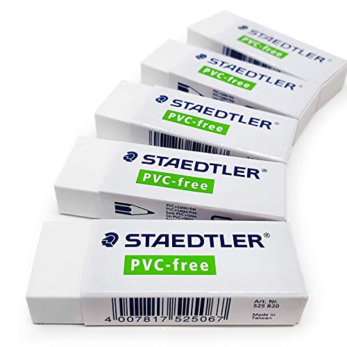 5 x Staedtler Radiergummi PVC/Latex frei PREMIUM QUALITÄT 525 B20