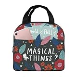 Quelindra Floral Lunch Box Meadow Florals Theme Lunch Box Cute Lunch Bag For Women,Daisy Flower Red Floral Spring Insulated Pink Picnic Daisy Insulated Lunch Bags For, Office, Picnic, Gift