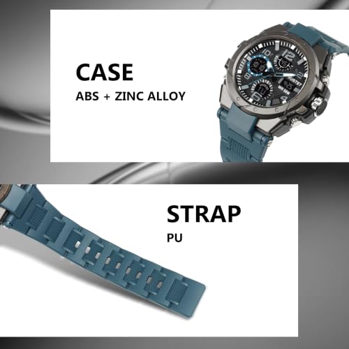 Image of RUSTET Analogue - Digital Men's Watch (Black Colored Strap - 2145)