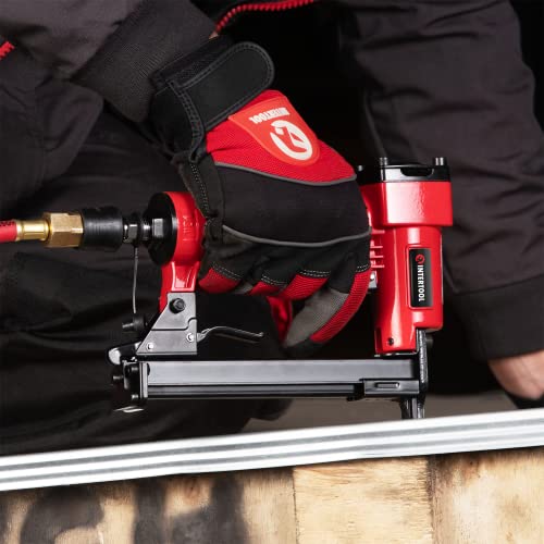 Intertool Pneumatic 21 Gauge 8016 Upholstery Furniture Staple Gun, Air-Powered Fine Wire Woodworking Stapler, Metal Body With Case, 1/2-Inch Wide Crown, 5/32-Inch Up To 5/8-Inch Staples Pt08-1610 #TOP5