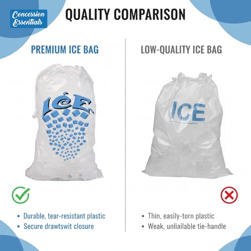 Bolsa para hielo con cordón y asa de algodón 5 lb x 100 miniatura 4