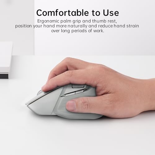 Image of Rapoo MT760Mini Bluetooth Wireless Mouse - Bluetooth 5.0 and 2.4GHz Multi-Mode Connection, Support 4 Devices, M+ Cross Computer Technology, 11 Programmable Buttons,Light Grey
