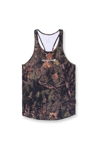 Consejos y comparativas para Comprar Cazadora mango del mes. 27 Jed North Bodybuilding - playera sin mangas para gimnasio, espalda en Y, espalda cruzada, Hoja de cazador, Large
