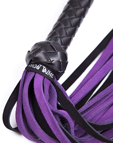 image for Aiizzey Soft Faux Leather Harness Handle Whip Teaching Training Tool C