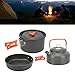 NDNCZDHC Camping Cooking Set Stainless Steel Camping Cookware Portable Camp Cooking Set with Cutlery Storage Bag for Outdoor Picnic(Orange)