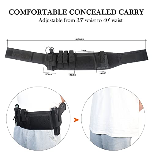 Kosibate Belly Band Holsters For Concealed Carry, Police Holster For Men & Women,Compatible With G17 19 42 43, Ruger Lcp, Taurus, S&W M&P 40 Shield Bodyguard Etc Gun Holsters #TOP3