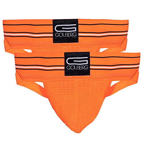 GOLBERG G Men’s Athletic Supporters (2 Pack, Orange, Large) -