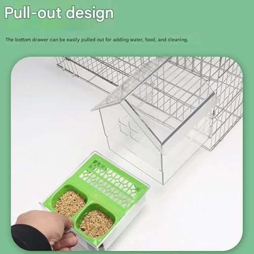 Mangeoire perroquet transparente double compartiment pour cage - 4