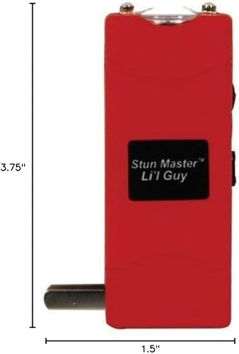 NUEVO 12.000.000 voltios Stun Master L 'il chavo Compact Rojo Linterna Stun Gun Combo con funda de nailon)
