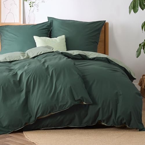 Parure réversible 2 taies d'oreiller 80x80 cm en pur coton noble