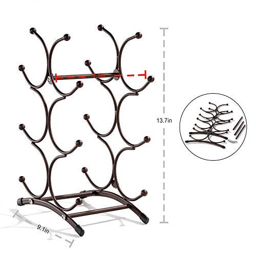 Countertop Wine Racks, 6 Bottles Wine Holder, Brown Metal Wine Shelf, Tabletop Wine Storage Holders Stands For Home Decor & Kitchen Storage Rack, Bar, Wine Party #TOP4