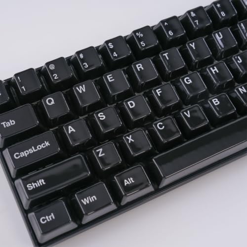 Image of Ceramic Keycap Set for 61 /67 /68 ANSI Keyboards 96 Keys (Black with White) | Mechanical Keyboards Alumina Ceramic, Scratch-Resistant, Gloss Finish, TKL Layout, Comfortable Typing