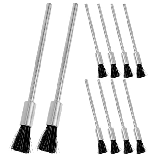 NUOBESTY 10pcs Stainless Steel Wire Brushes with Long Handles, Mini Heavy Duty Wire Scrubbers for Industrial Cleaning, Rust Removal, and Polishing on Metal, Fence, and Welding Surfaces