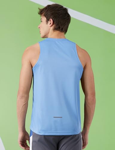 Image of Amazon Brand - Symbol Men's Polyester Color Block Active Regular Fit Sports | Round Neck | Sleeveless T-Shirt
