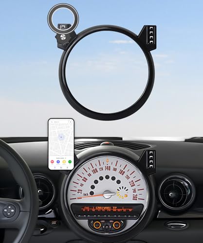 AbeeyGeomarn Car Phone Holder for BMW MINI Cooper 2007 2008 2009 2010 2011 2012 2013 Accessories Screen Fixed Clip Magnetic Cell Phone Mount Hands-Free 360 Degree Rotation