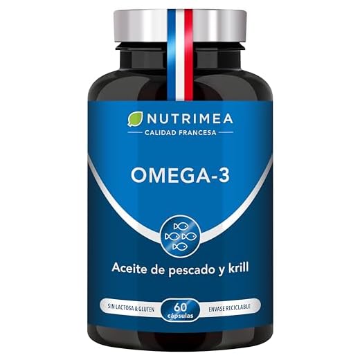 Omega 3 Aceite de Pescado Krill 1000 mg 4 Veces Potente DHA EPA Acidos Grasos Omega3 Capsulas Antioxidante Corazón Reduce Colesterol Azucar en Sangre Fish Oil Complemento Alimenticio Premium