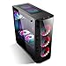 GODLEN Field Z7 MATX/ATX PC Gehäuse Gaming, 3 * 120mm Lüfter, Seitenwand aus gehärtetem Glas Computer Gehäuse