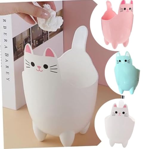 Mini Lixeira Porta Treco Gatinho Mesa Quarto Multiuso Lixo Cesto Organizador Adulto Infantil Lapis M