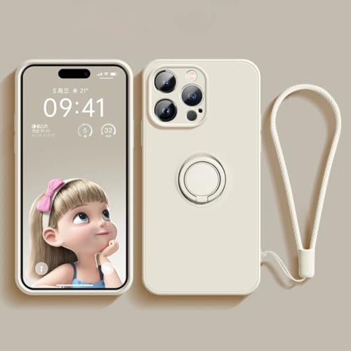 Coque silicone pour iPhone 11 Pro blanc avec anneau magnétique
