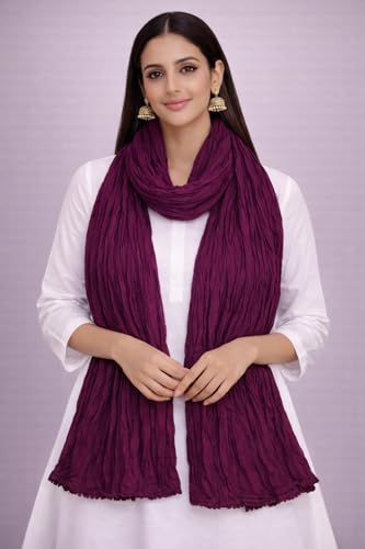 Image of Cotton Plain Solid Color Dupatta Soft Lightweight Dupatta for Women