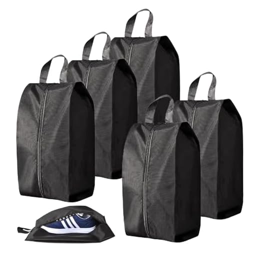 XHYASD Schuhtasche Reise,5 Stück Schuhbeutel Wasserdicht,Schuh-Reisetaschen zum Verpacken,Schuhbeutel Reise,Schuhtasche mit Reißverschluss für Die Aufbewahrung zu Hause und Reisegebrauch (Schwarz)