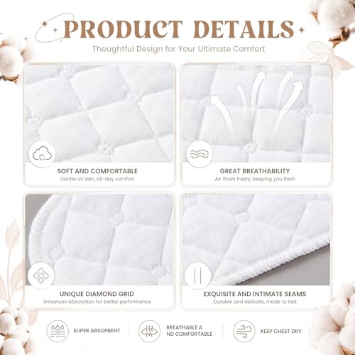 Image of Toulite 6 Pcs Cotton Bra Liners Boob Sweat Pads 3 Layer Rectangle Under Bra Pads Sweat Liners for Women Sweating Supplies