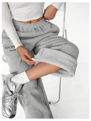 Girl's Baggy Sweatpants Elastic High Waist Wide Leg Sweatpants Joggers Long Track Pants Trendy3