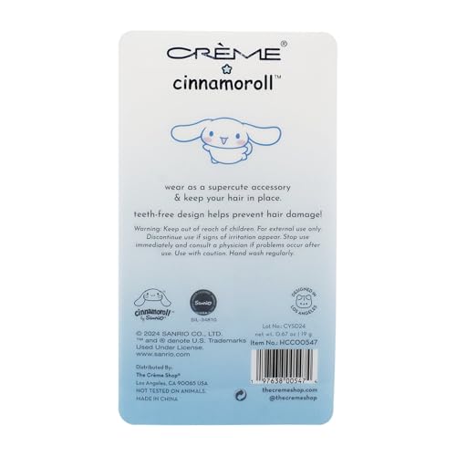 The Crème Shop x Cinnamoroll Pinzas para el Cabello - Clips cómodos sin daño ni marcas para cuidado de la piel, maquillaje y peinado (Pack de 4) miniatura 3