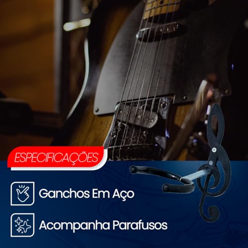 Thida - Suporte de Parede Clave de Sol para Violão, Guitarra ou Contra Baixo