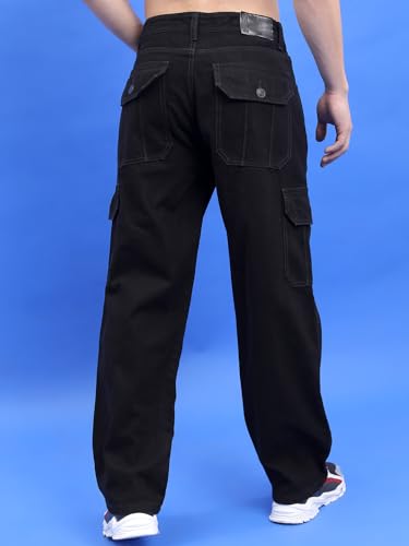 Image of Highlander Men's Regular Fit Cargo Pocket Jeans | Clean Look | Cotton Comfort | Utility Style