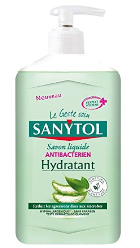Sanytol jabón desinfectante pieles sensibles té verde y Aloe Vera 250 ml – juego de 3