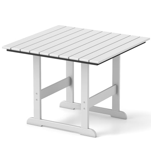 GREENVINES Outdoor-Dining-Table | 35” | HDPE | Patio Furniture | Connectable Square Tables for 4 | Slatted | All-Weather | for Poolside Backyard Gar