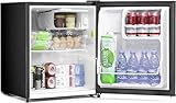 Frostorm 1.6 Cu Ft Mini Fridge with Freezer - 32dB Ultra Quiet Upright Freezer for Bedroom, Office & Dorm | Small Fridge, Adjustable Thermostat, Reversible Door, ETL Certified