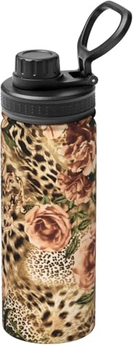 ヒョウ柄 豹柄 (3) 水筒 真空断熱 保温 保冷 スポーツボトル 人気 ステンレスボトル スポーツ飲料対応 漏れない 直飲み530ml 男の子 女の子 おしゃれ 大人 子供