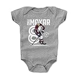 500 LEVEL Cale Makar Baby Infant One Piece Bodysuit (12M, Heather Gray) - Cale Makar Colorado Inline WHT