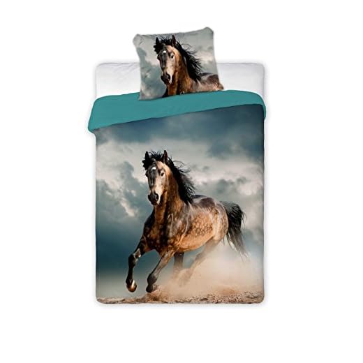 Unbekannt Faro Best Friends 005 – Juego de Ropa de Cama Junior, 2 Piezas, Motivo Caballo, algodón, Multicolor, 140 x 200 cm