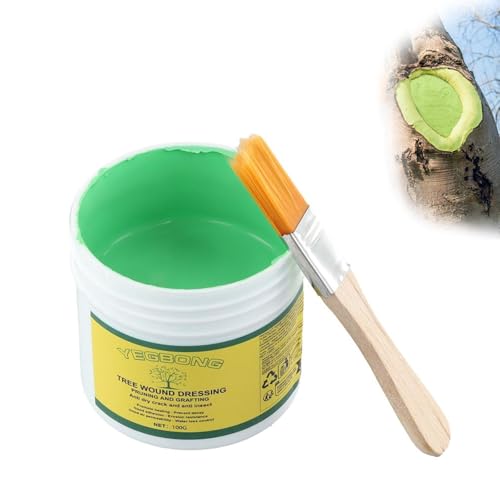 Tree Pruning Sealer, 100g Pruning Cutting Paste with Brush, Tree Wound Pruning Sealer & Grafting Garden Tree Pruning Paste Tree Repair Agent Repair Tools