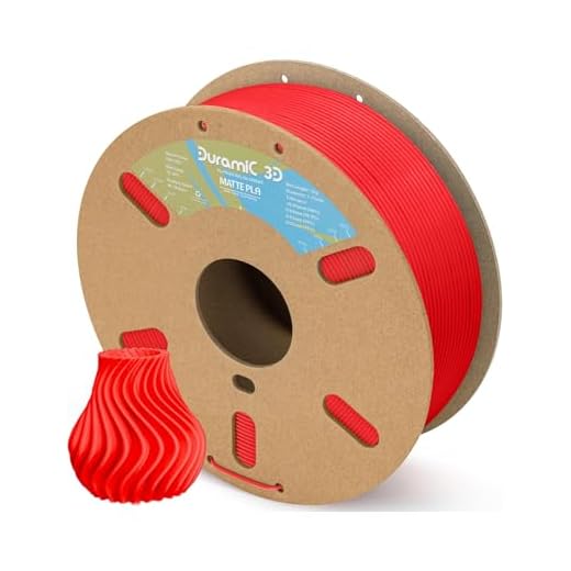 DURAMIC 3D Matte PLA Filament 1.75mm Red, 1kg Cardboard Spool Matte Finish 3D Printer Filament PLA 1.75mm Dimensional Accuracy 99% +/- 0.03 mm, Printing with FDM 3D Printer, Easy to Remove Support