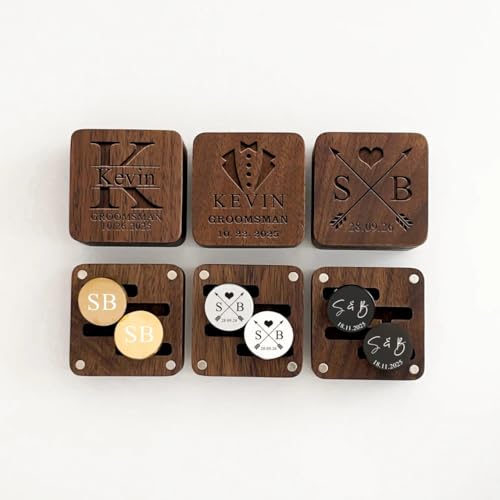 Mancuernillas Personalizadas para Hombre con Caja de Madera miniatura 5
