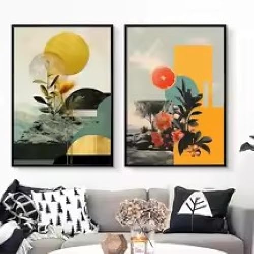 Affiches abstraites de fruits colorés TONGYINLI 30x40cm x2 déco salon