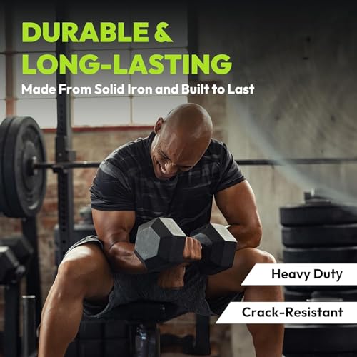 Image of Dumbbell Set 7.5kg (Premium) | Dumbbell with Gym Gloves and Hand Gripper, 15kg Pair (7.5kg x 2pcs) | Rubber Coated Hex Dumbells for Home Gym | Gym Equipment for Home Workout