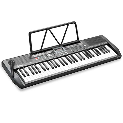 LAGRIMA LAG-730 61 Key Portable Electric Keyboard Piano with Built In Speakers, Digital Display Screen, Microphone, Dual Power Supply, Recording, Music Sheet Stand for Beginner, Kid, Adult, Black LAGRIMA LAG-730 61 Key Portable Electric Keyboard Piano with Built In Speakers, Digital Display Screen, Microphone, Dual Power Supply, Recording, Music Sheet Stand for Beginner, Kid, Adult, Black