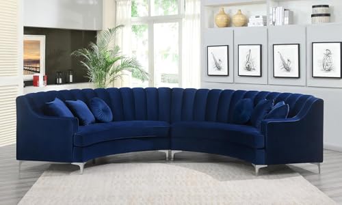 Legend Vansen L Semicircle Velvet Sofa 141.34”...