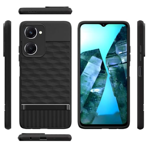 Image of Shockproof Case for Vivo T3x 5G | Full Camera Protection | TPU Flexible Back Cover for Vivo T3x 5G (Matte Black)